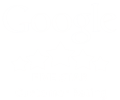 google 5 star review logo in white