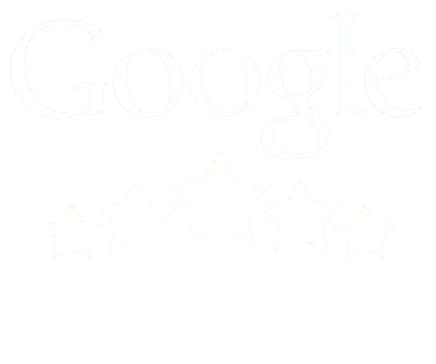 google 5 star review logo in white