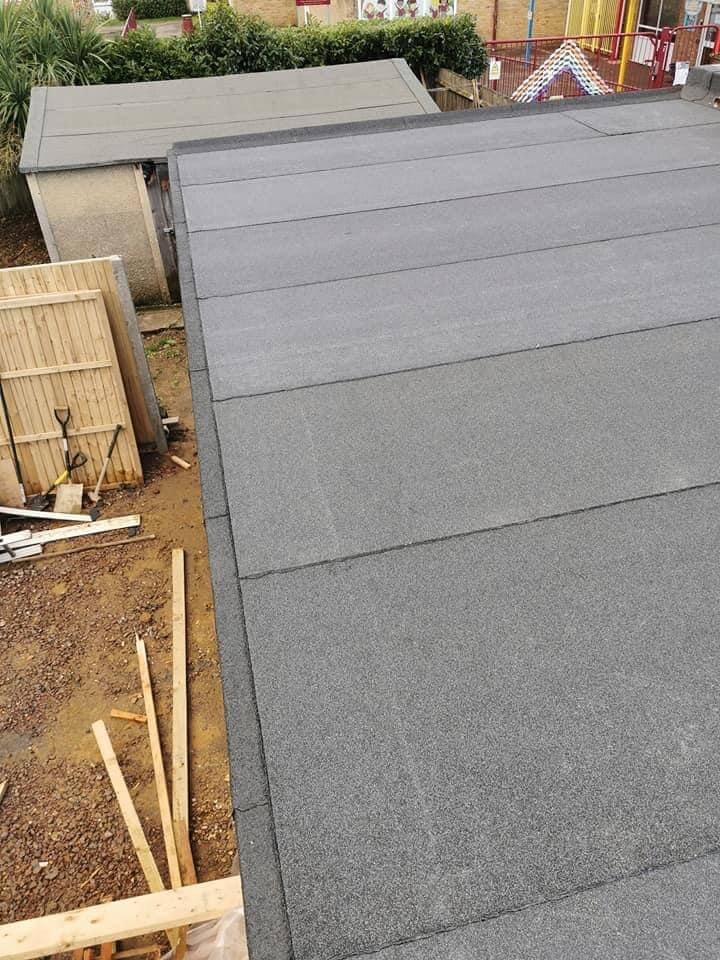 flat roof repaired in Dublin 4 using lead strips