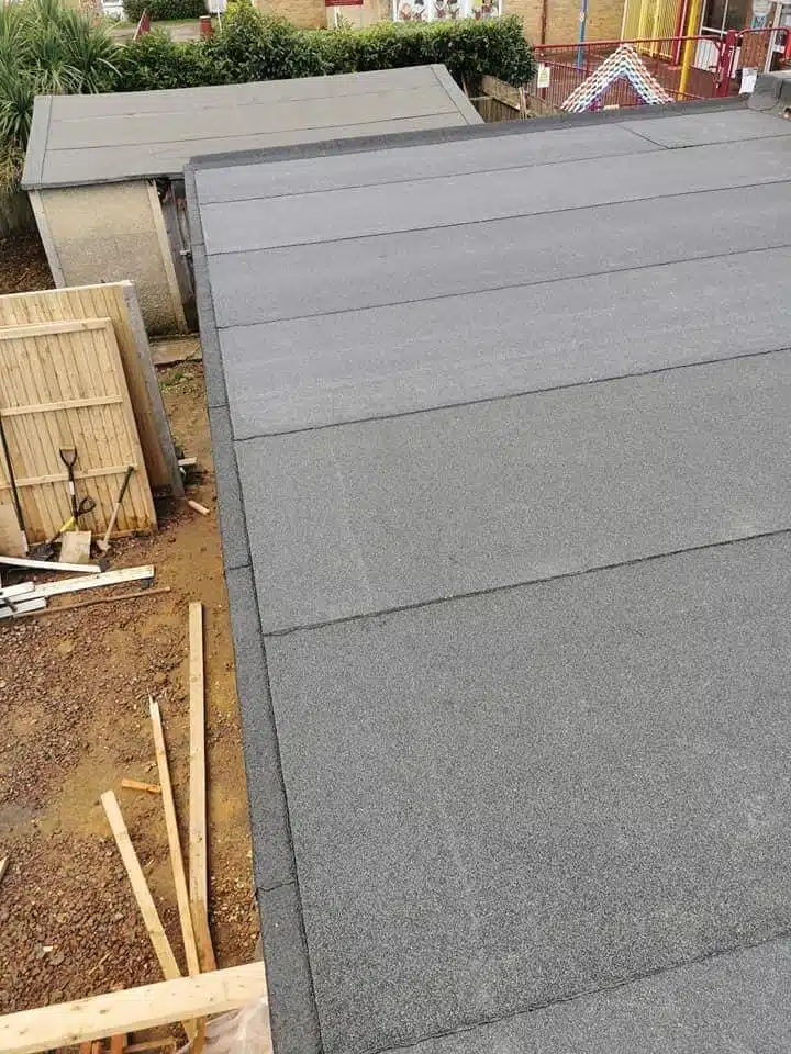 flat roof repaired in Dublin 4 using lead strips